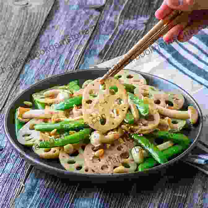 A Plate Of Stir Fried Lotus Root With Snow Peas, Featuring Crunchy Lotus Root And Tender Snow Peas In A Fragrant Sauce Best Wok Recipes From Mama Li S Kitchen: Healthy Quick And Easy One Pot Meals For Busy Families (Mama Li S Chinese Food Cookbooks)