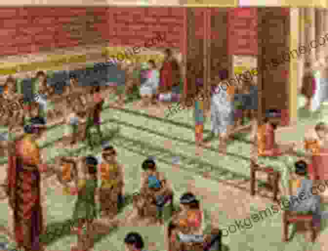 Depiction Of An Ancient Greek Classroom With Students Studying And Engaging In Physical Activities Ancient Greece And The Olympics Children S Ancient History