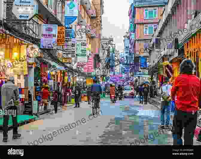 Thamel District, Kathmandu, Nepal, With Shops, Restaurants, And Tourists In The Streets. Kathmandu Debbie J Jenkins